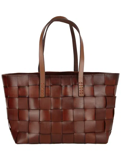Dragon Diffusion Crossover Leather Tote In Brown