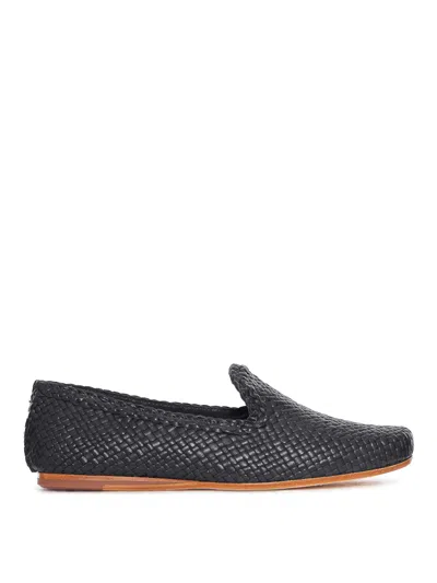 Dragon Diffusion Damas Leather Slippers In Black