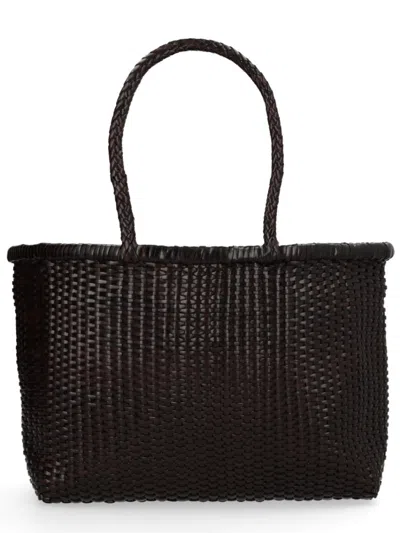 Dragon Diffusion Neutrals B Weave Large Leather Tote Bag In Black