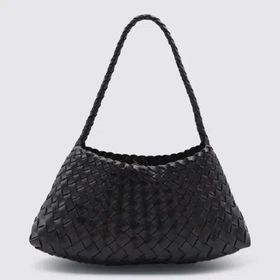 Dragon Diffusion Dark Brown Leather Rosanna Shoulder Bag In Black