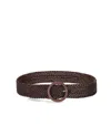 Dragon Diffusion Dark Brown Leather Woven Belt In Brown
