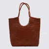 Dragon Diffusion Dark Orange Leather Diagonal Totes In Brown