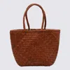 Dragon Diffusion Dark Orange Leather Grace Small Tote In Brown