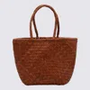 Dragon Diffusion Dark Orange Leather Grace Small Tote In Brown