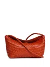 Dragon Diffusion Diagonal-pattern Foldover Shoulder Bag In Orange