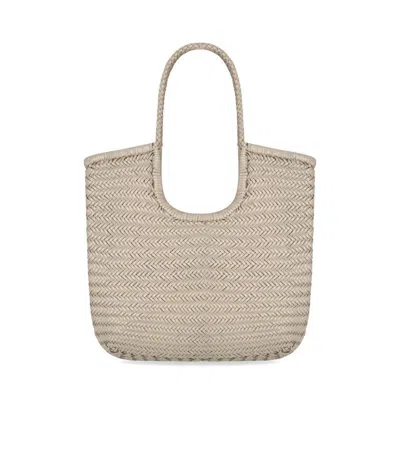 Dragon Diffusion Diagonal Triple Jump Pearl Shoulder Bag In Beige