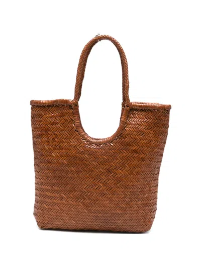 Dragon Diffusion Diagonal Woven Tote Bag In Brown