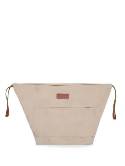Dragon Diffusion Drawstring Clutch Bag In Neutral