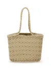Dragon Diffusion Woven Top Handles Basket Bag In Ivory