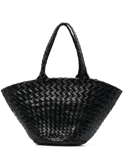 Dragon Diffusion Egola Woven Leather Tote In Black