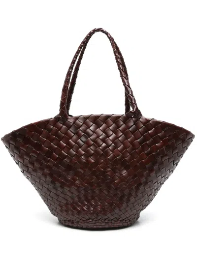 Dragon Diffusion Egola Hand-braided Leather Tote Bag In Bordo