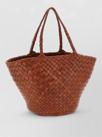 Dragon Diffusion Egola Tote Bag Dual Handles Weave In Brown