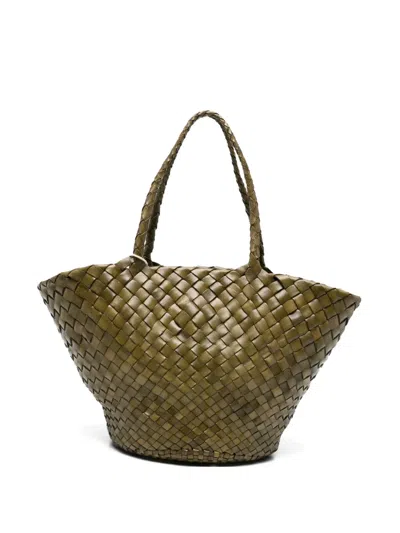 Dragon Diffusion Egola Woven Tote Bag In Green
