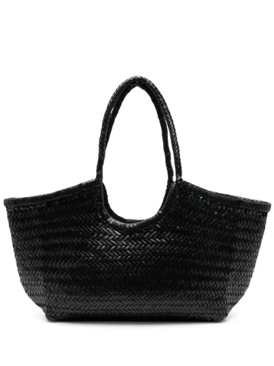 Dragon Diffusion Elegant 25 Cm Mini Tote With Double Straps In Black