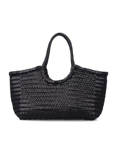 Dragon Diffusion Elegant Leather Tote Bag - 25cm Height, 51cm Width In Black