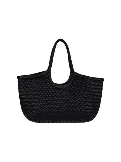 Dragon Diffusion Elegant Leather Tote Bag - 25cm Height, 51cm Width In Black