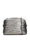 Dragon Diffusion Fellini Woven Cross Body Bag In Silver