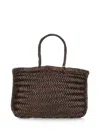 Dragon Diffusion Woven Mini Bag Top Handles In Brown