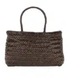 Dragon Diffusion Large Woven Leather Basket Handbags Bordeaux In Brown