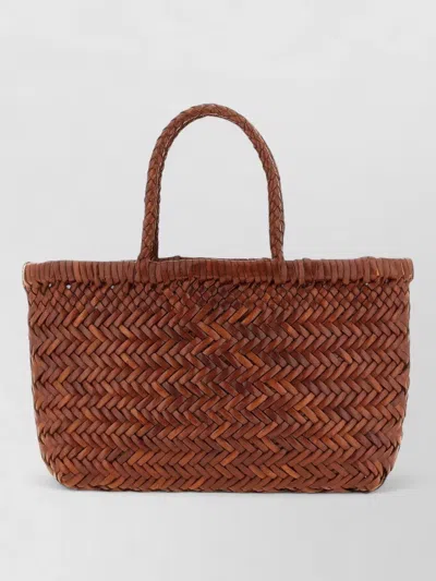 Dragon Diffusion Flat Gora Mini Tote Bag Dual Handles In Brown