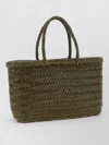 Dragon Diffusion Flat Gora Mini Tote Woven Rectangular In Brown