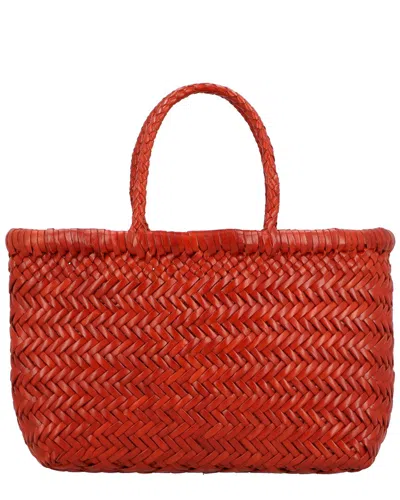 Dragon Diffusion Gora Mini Flat Leather Tote In Orange