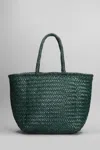 DRAGON DIFFUSION GRACE BASKET TOTE IN GREEN LEATHER