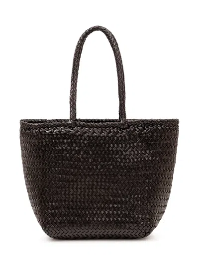 Dragon Diffusion Grace Basket Leather Tote Bag In Black