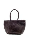 Dragon Diffusion Woven Texture Tote Bag With Dual Handles In Brown