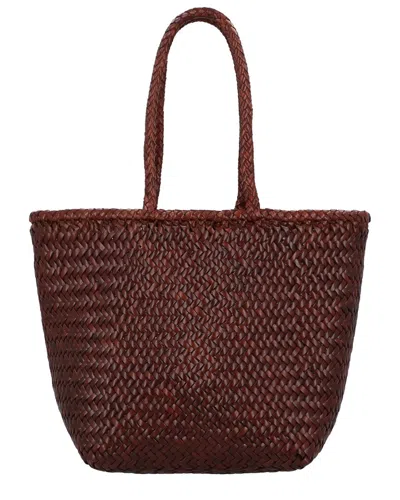Dragon Diffusion Grace Basket Small Leather Top Handle Bag In Burgundy