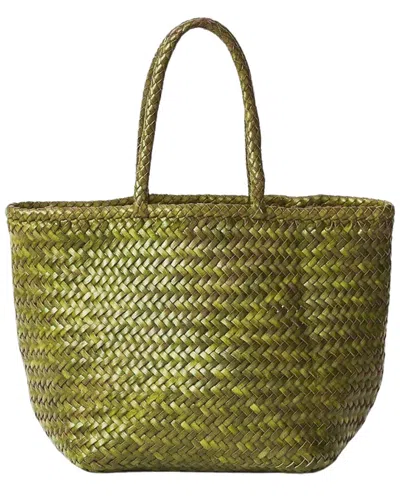 Dragon Diffusion Grace Basket Small Leather Tote In Green