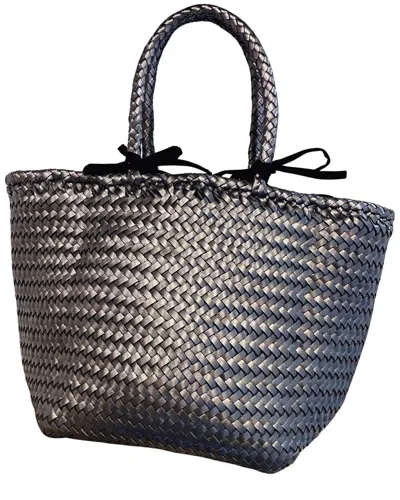 Dragon Diffusion Grace Basket Small Leather Tote In Silver