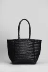 Dragon Diffusion Grace Basket Small Tote In Black Leather In White