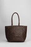 Dragon Diffusion Grace Basket Small Tote In Brown Leather In Brown
