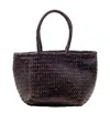 Dragon Diffusion Grace Small Woven Leather Basket Bag In Black