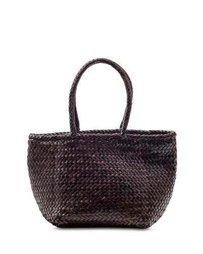 Dragon Diffusion Grace Small Leather Basket In Dark Brown