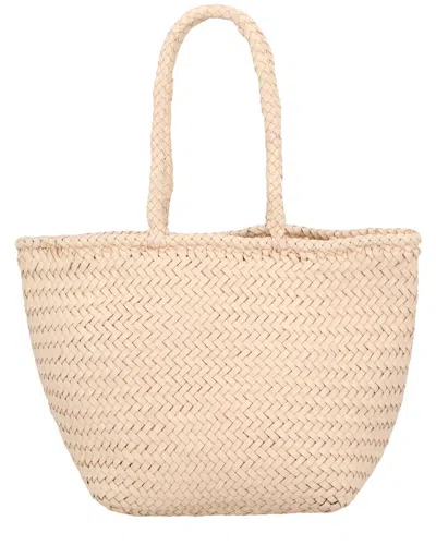 Dragon Diffusion Grace Small Leather Tote In Beige