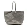Dragon Diffusion Bamboo 3 Jump Small Tote In Gunmetal Leather In Gray