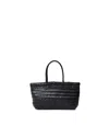 Dragon Diffusion Flat Gora Black Mini Shoulder Bag With Two Top Handles And Interwoven Design In Leather Woman In Black