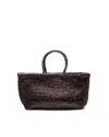 Dragon Diffusion Handwoven Buffalo Calf Leather Tote With Intricate Weave In Brown