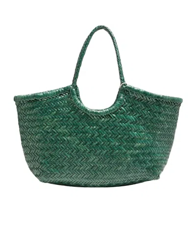 Dragon Diffusion Handbag Rattan Basket Bag In Green