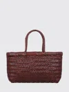 Dragon Diffusion Mini Flat Gora Woven Leather Bag In Brown