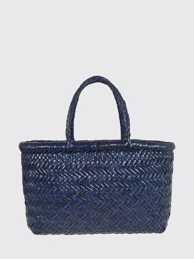Dragon Diffusion Mini Flat Gora Bag In Woven Leather In Blue