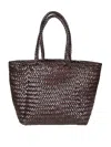 Dragon Diffusion Handwoven Basket-style Buffalo Calf Leather Bag In Brown