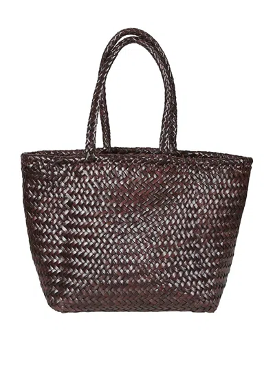 Dragon Diffusion Handwoven Basket-style Buffalo Calf Leather Bag In Brown