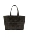 Dragon Diffusion Handwoven Black Cowhide Tote With Structured Interior In Black