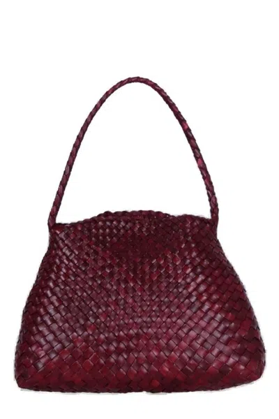 Dragon Diffusion Handwoven Buffalo Calfskin Tote With Braided Handles In Black