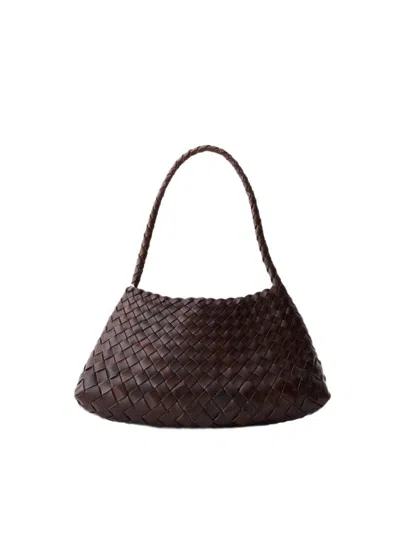 Dragon Diffusion Handwoven Buffalo Leather Mini Santa Croce Basket In Brown