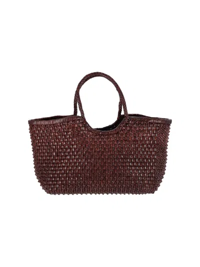 Dragon Diffusion Handwoven Calf Leather Tote Bag In Brown