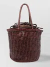 Dragon Diffusion Small Braided-leather Bucket Bag In Brown